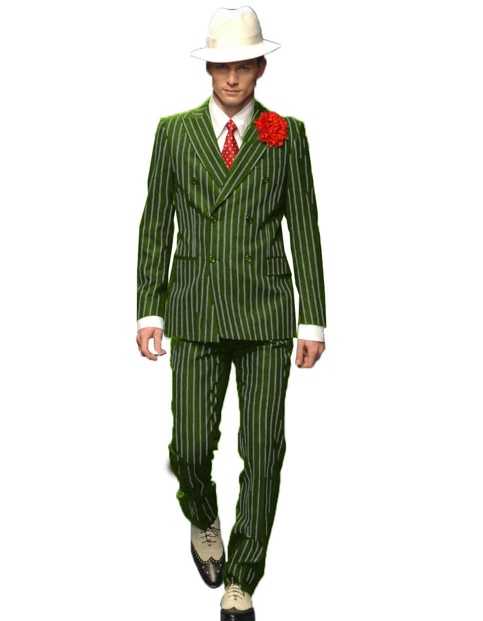 Double Breasted 6-Button Gangster Suit Black