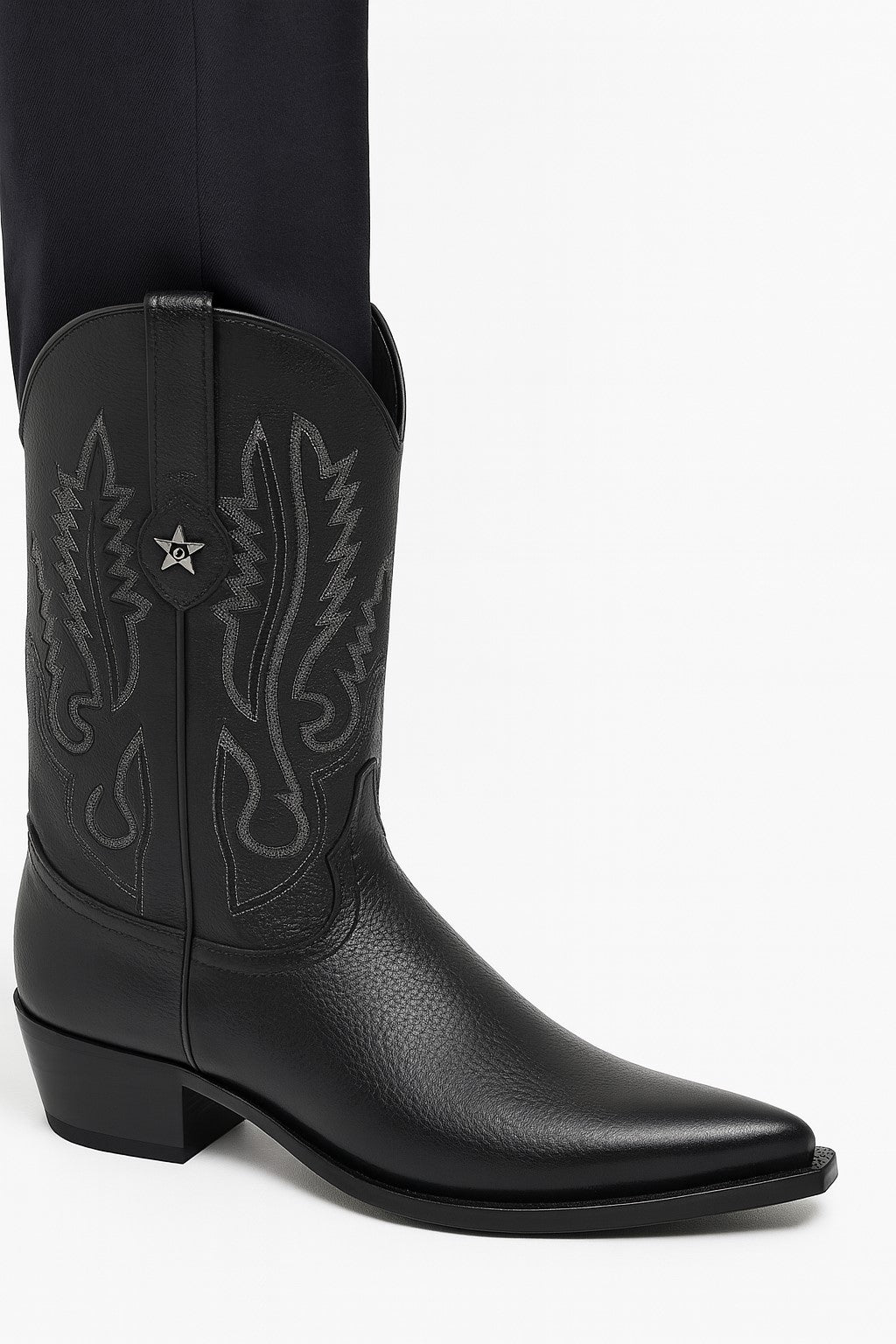 Mens Los Altos Genuine Deer Leather Boots Black Deerskin Boots - Deer Boots - Deer Skin Boots