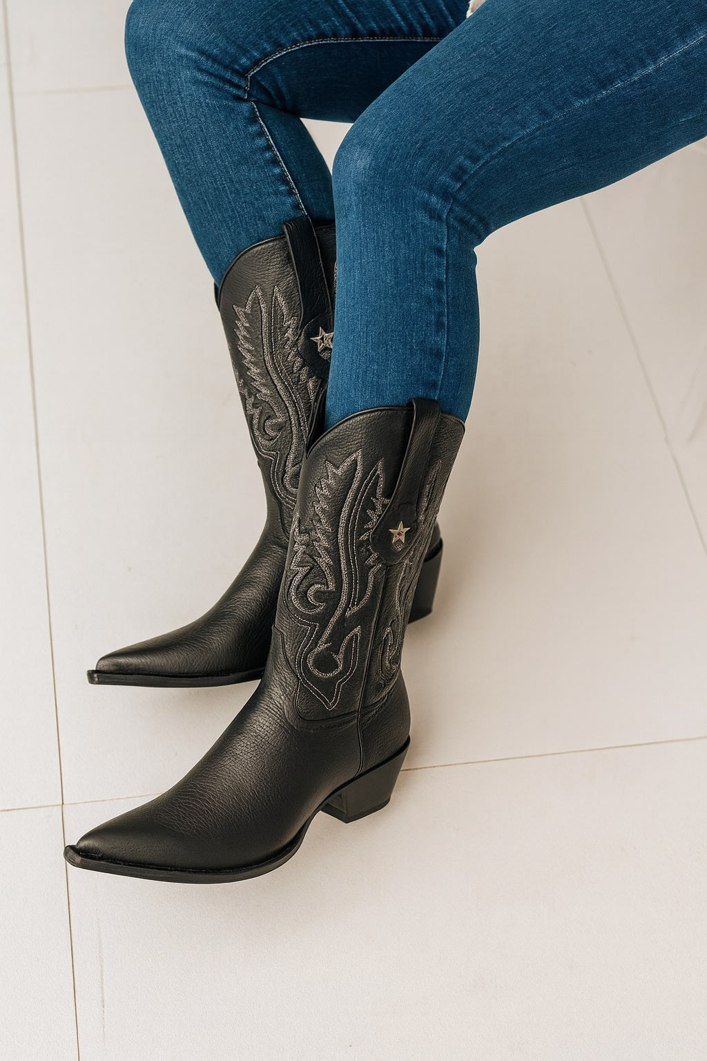 Mens Los Altos Genuine Deer Leather Boots Black Deerskin Boots - Deer Boots - Deer Skin Boots