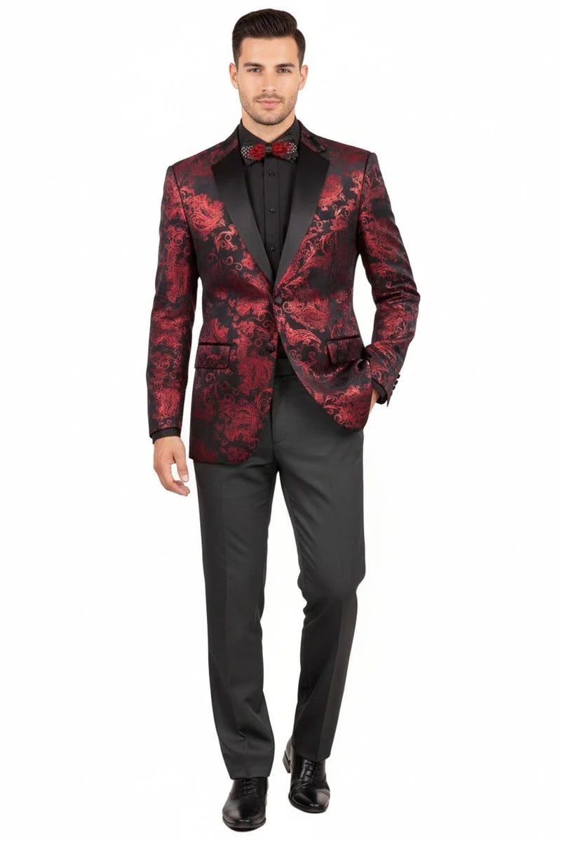 Mens Red Tuxedo Jacket