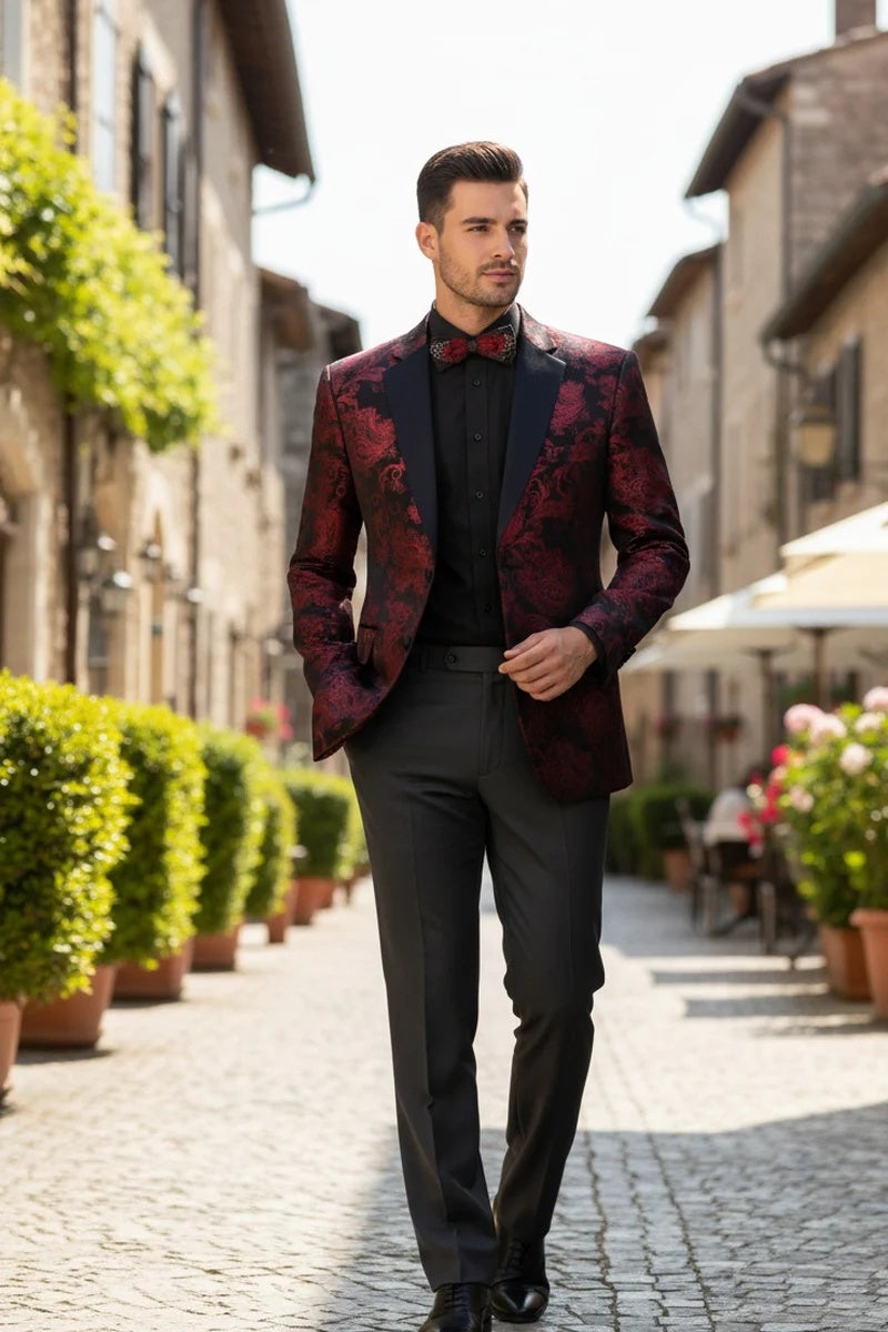 Mens Red Tuxedo Jacket