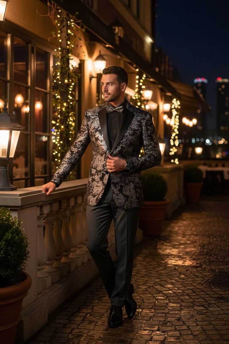 Mens Silver Tuxedo Jacket