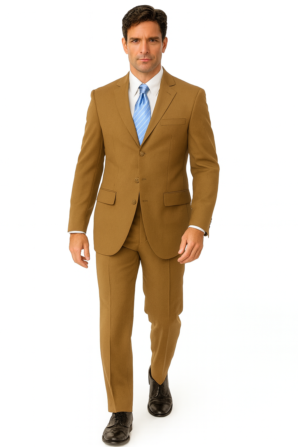 Milano Moda 3-Button Navy Suit for Men