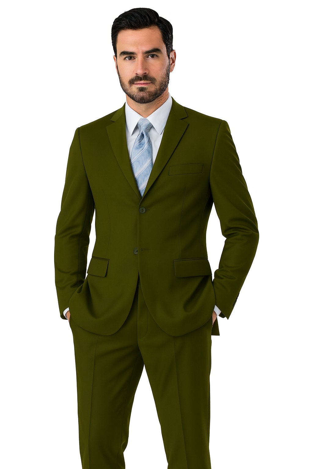 Milano Moda 3-Button Navy Suit for Men