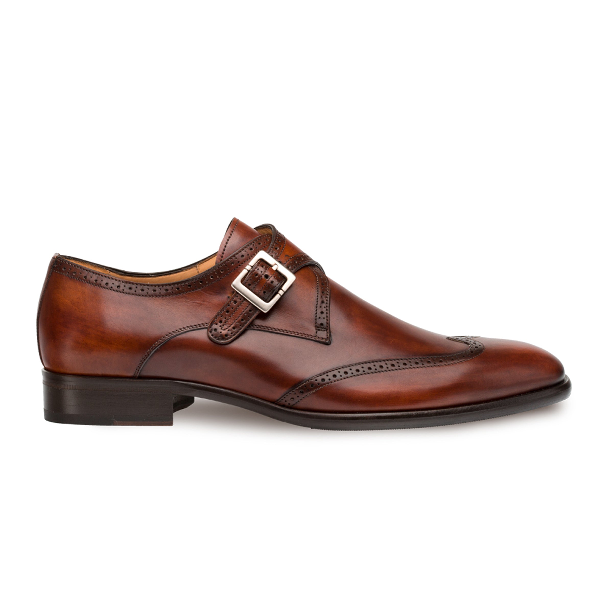 Mezlan Calfskin Wingtip Monk Strap Dress Shoe