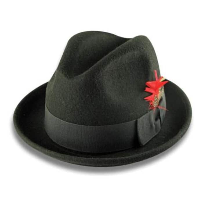 Hat Dark color black New Wool fabric Fedora Trilby Mobster