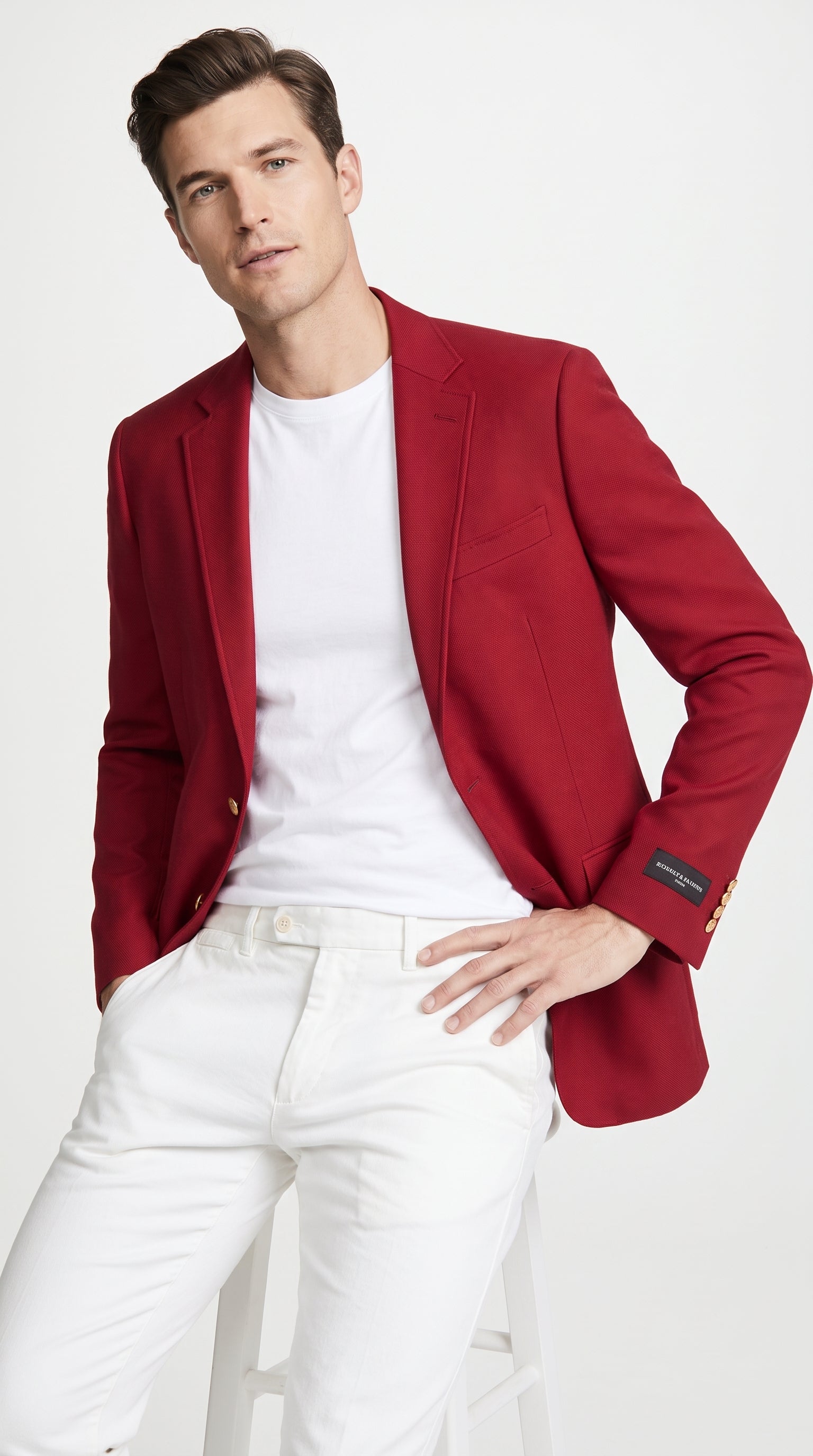 Men’s Classic Burgundy 2-Button Blazer – Wedding, Church, Business and Formal Sport Coat