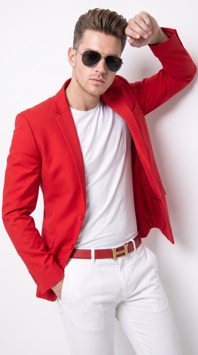 Men’s Red Blazer Prom Suit Set, Affordable Big Size Formal Party and Wedding Outfit