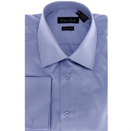 Affordable Clearance Cheap Mens Dress Shirt Sale Online Trendy - Modern-Fit Solid Blue Men's Dress Shirt