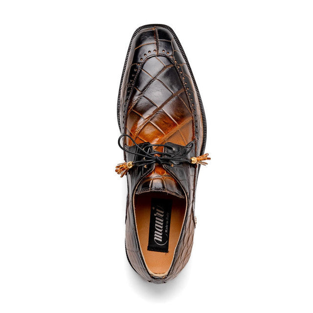 Mauri Toffee Black Alligator Dress Shoes for Men
