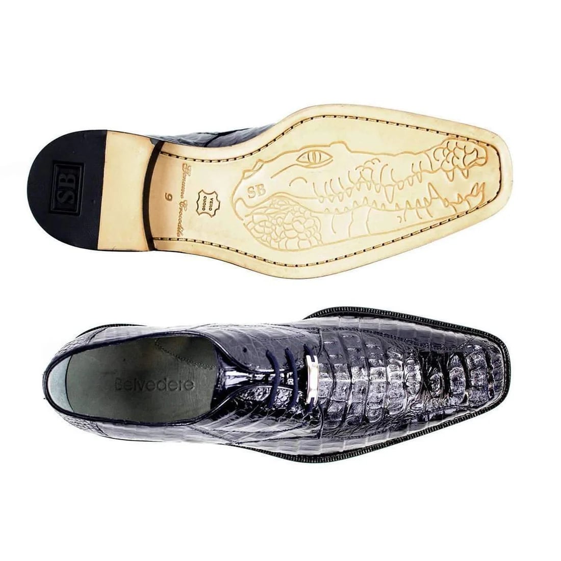 Belvedere Chapo Crocodile Hornback Oxfords