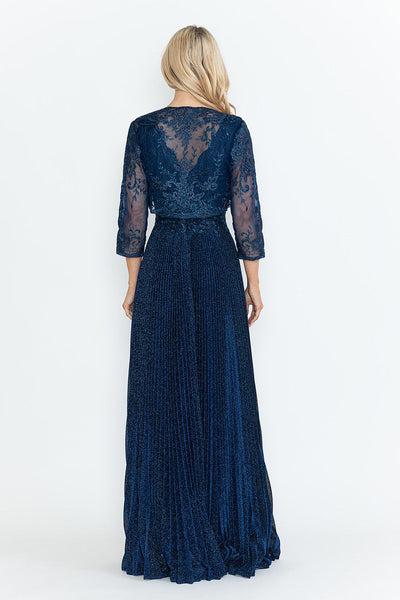 Mother Of The Groom Dress V-Neck 3/4 Sleeve Gown By Lenovia 8341-New Collection