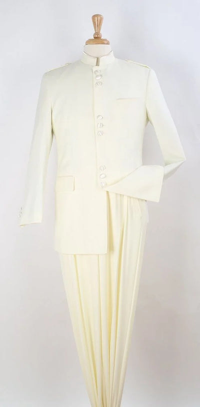 Apollo King Men's Nehru Style 2 Piece Suit Mandarin Collar