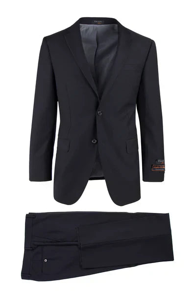 Novello Black Modern Wool Suit by Tiglio Luxe