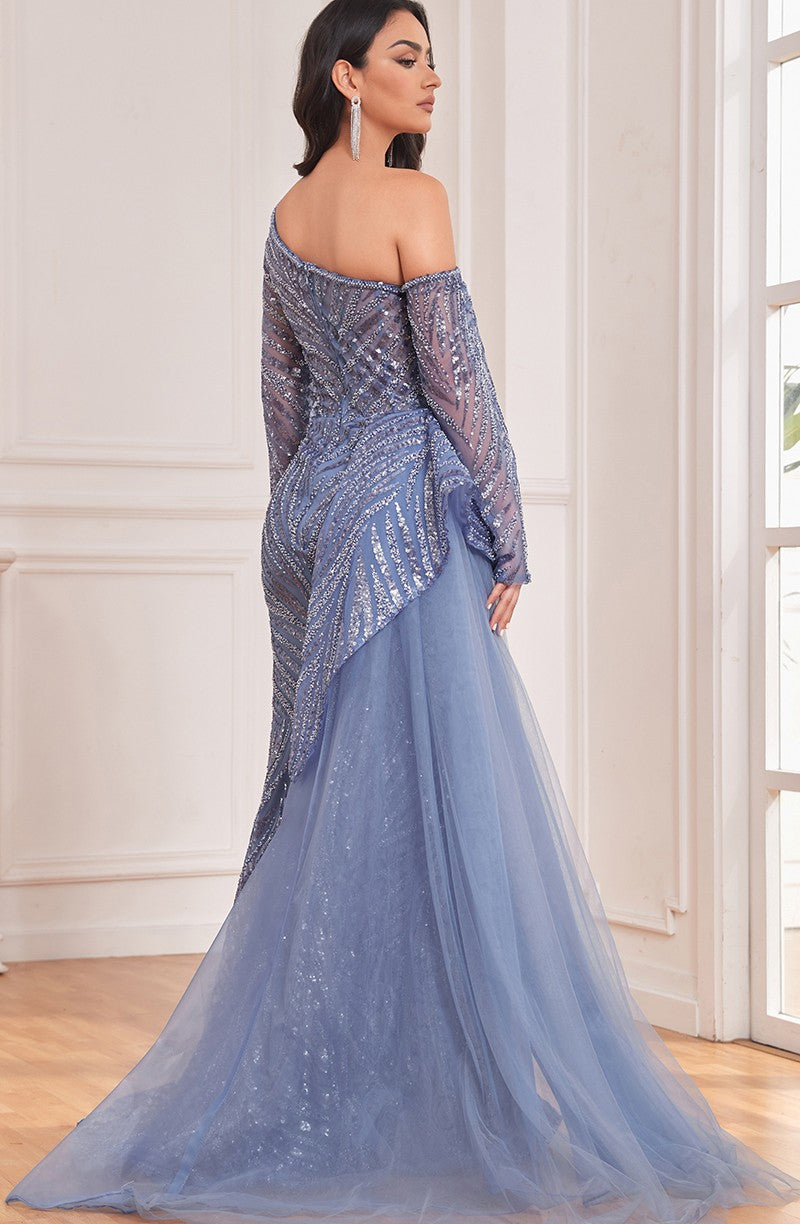 High Couture NR2288 Beaded Long Formal Sequin Evening Dress