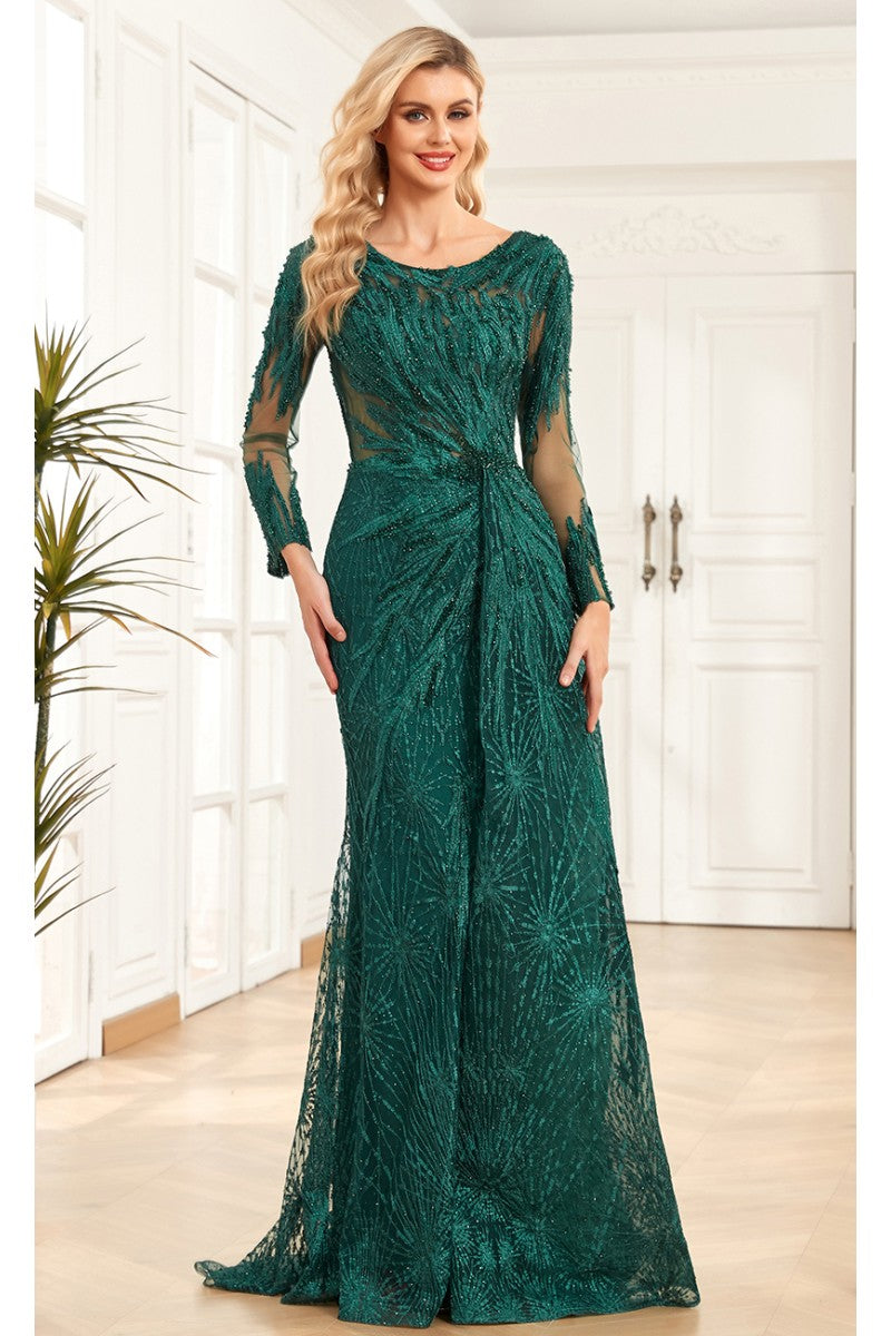 High Couture NR6302 Long Beaded Formal Evening Overskirt Dress