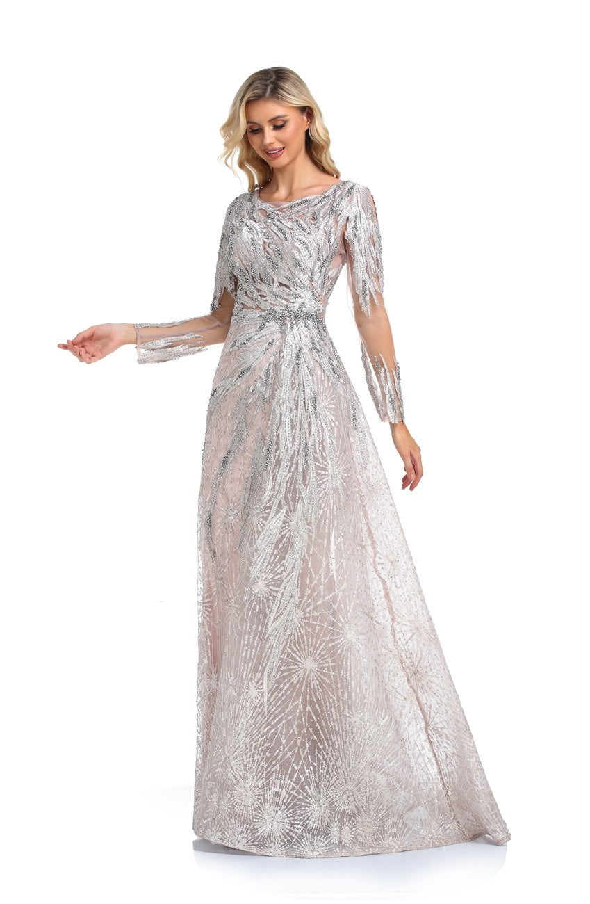 High Couture NR6302 Long Beaded Formal Evening Overskirt Dress