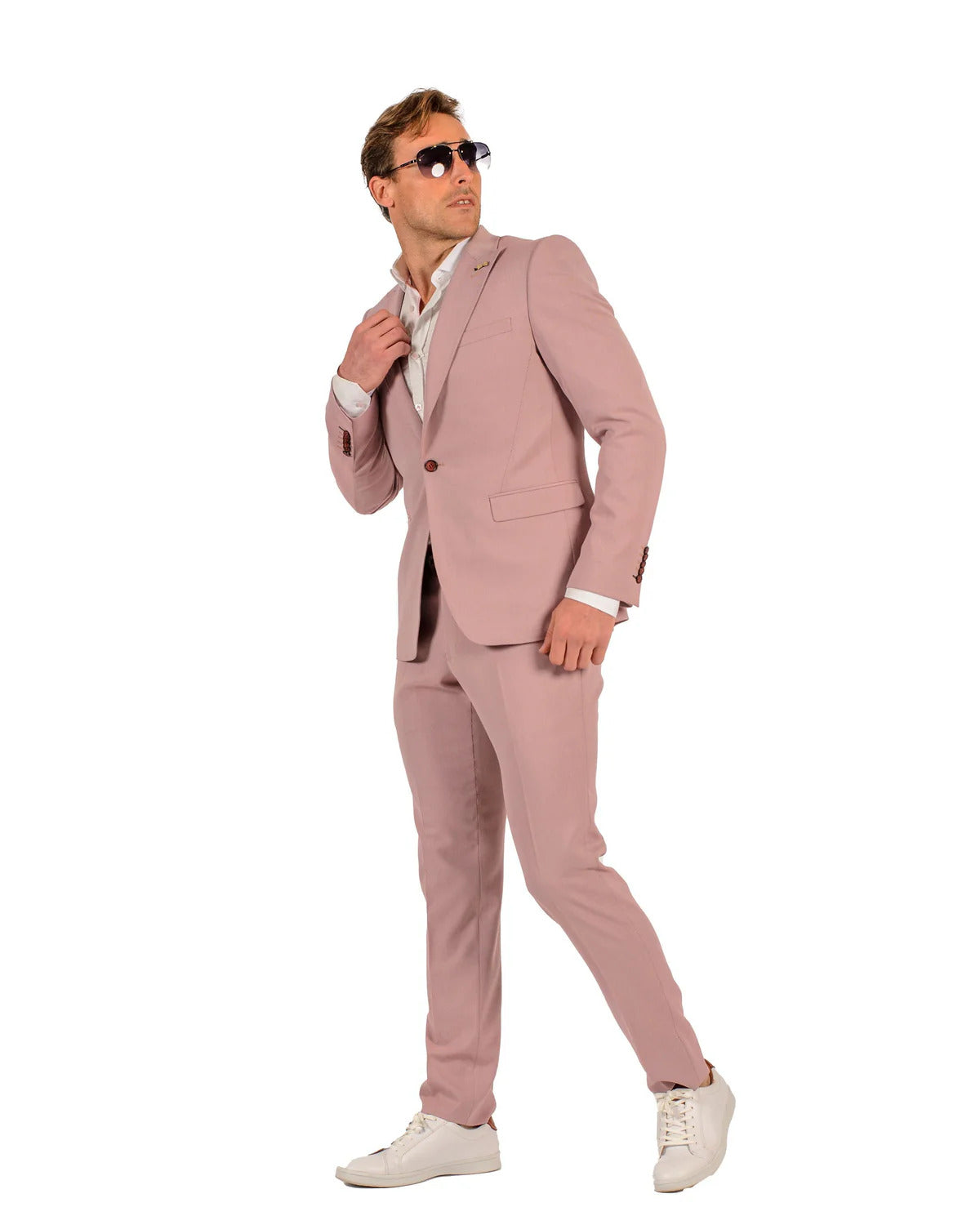 Blush Mauve Wedding Slim Suit for Men