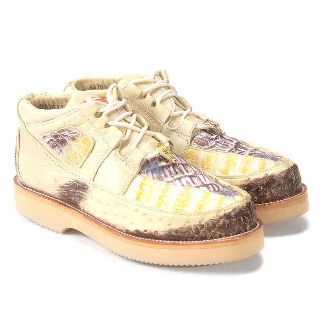 Los Altos Natural Caiman & Ostrich Sneakers