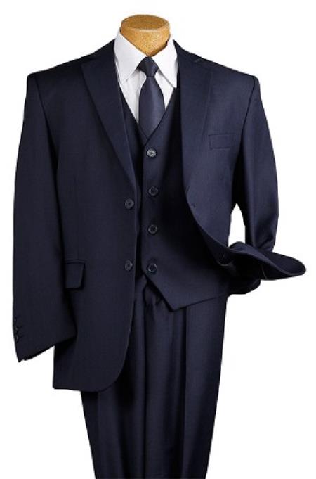 Boy's Dark Navy Blue Suit For Men 5 Piece Kids Sizes 2 Button Suit Perfect for toddler Suit wedding attire outfits