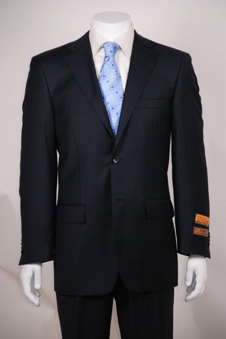 Navy Tone on Tone Modern Fit Suits 2 Button Vented without pleat flat front Pants - Dark Blue Suit Color mensusa