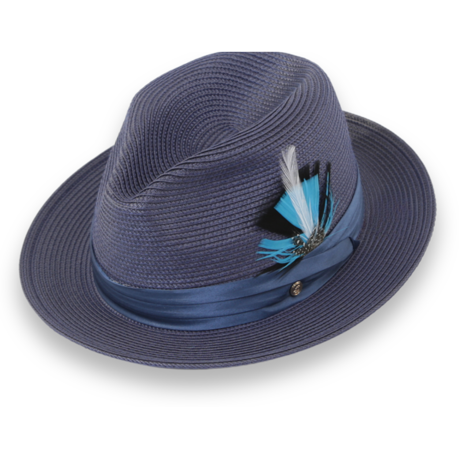 Tapa Navy Fedora – Men’s Crushable Straw Dress Hat