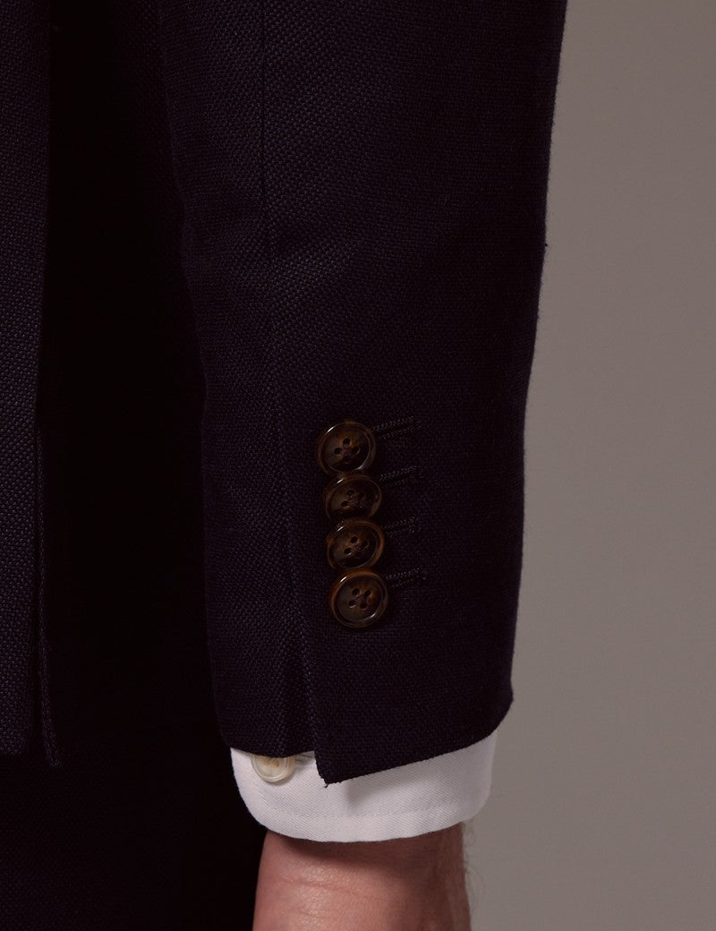 Navy Slim Linen Suit for Beach Weddings