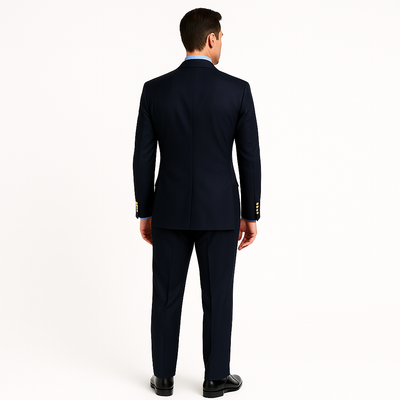 Double Breasted Blazer with Gold Buttons - Navy Blue Sport Coat