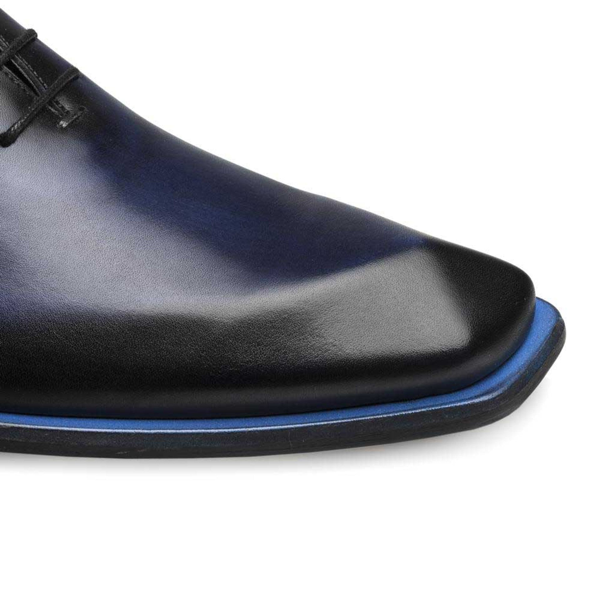 Navy Asymmetric Plain Toe Oxford by Mezlan