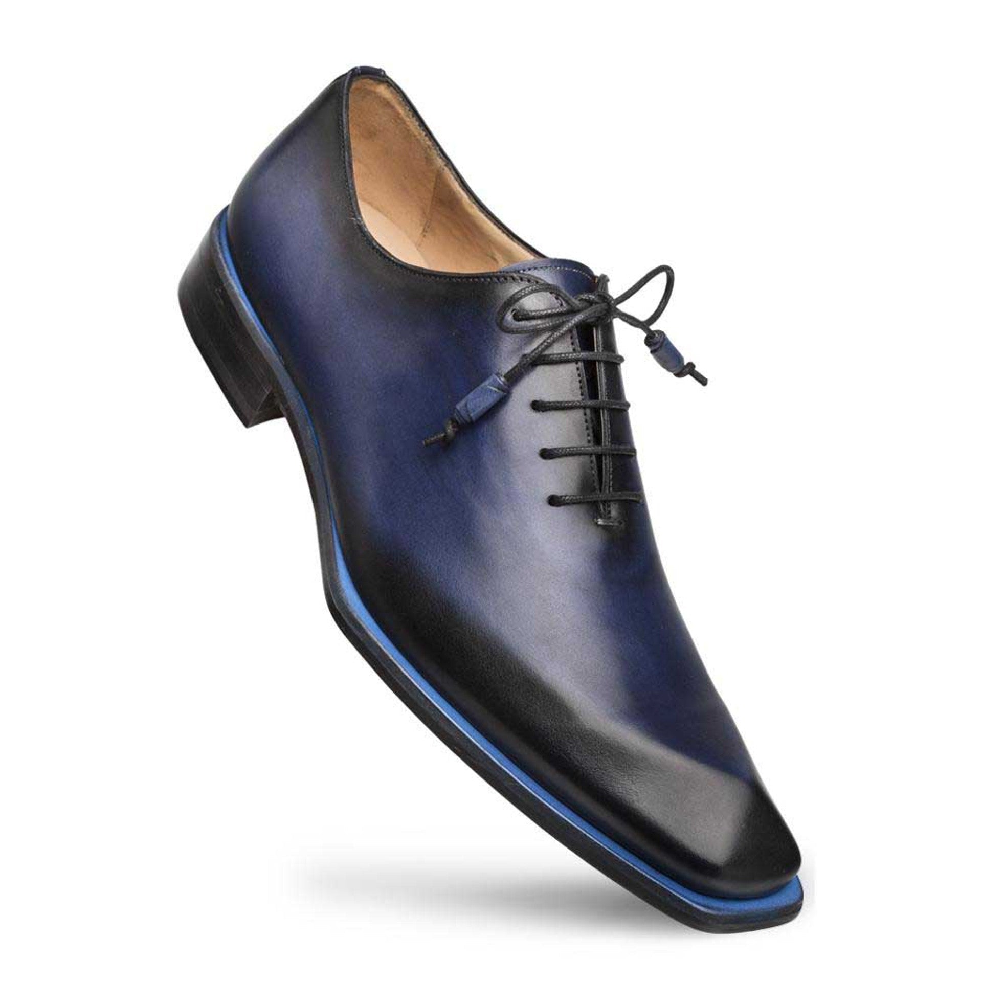 Navy Asymmetric Plain Toe Oxford by Mezlan
