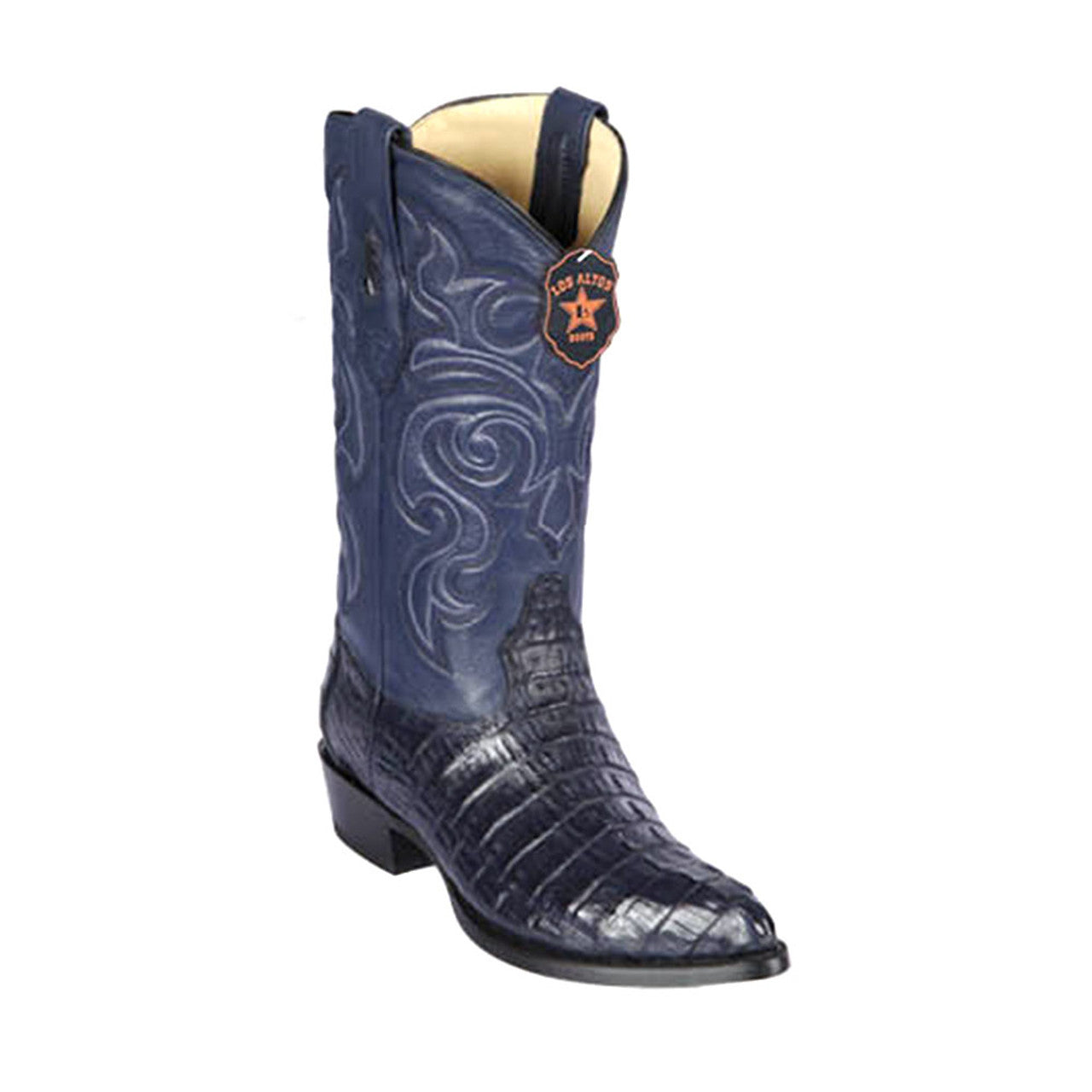 Men's Navy Blue Caiman Tail Boots by Los Altos