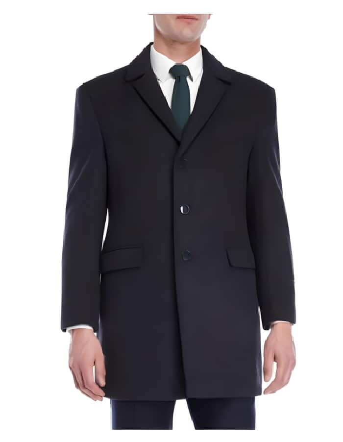 Navy Wool Men's Car Coat