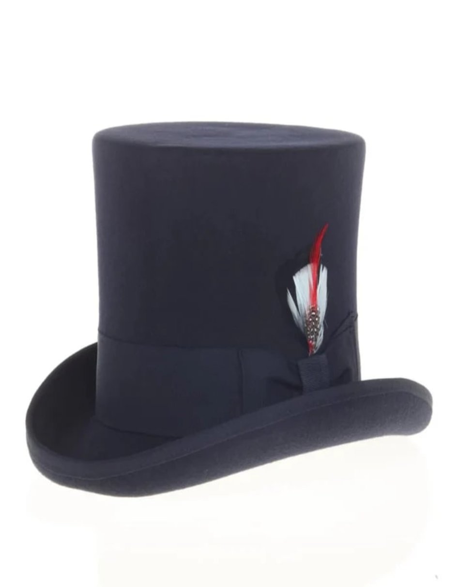 Victorian Steampunk Felt Top Navy Hat