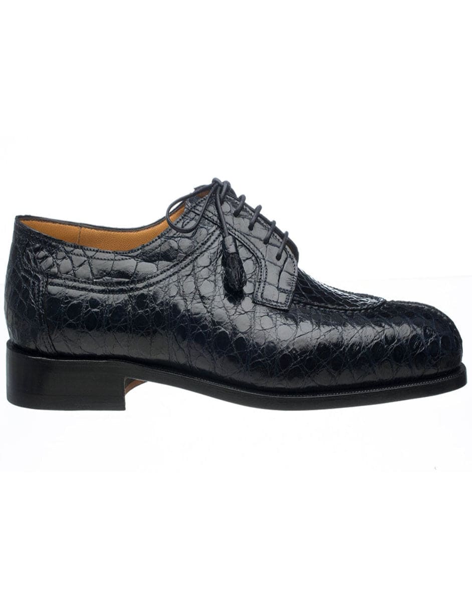 Ferrini 3520 Navy Alligator Split Toe Dress Shoes