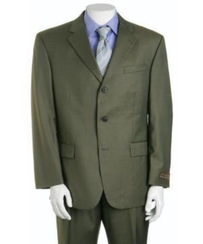 Olive Green Three ~ 3 Buttons Super 150's mensusa
