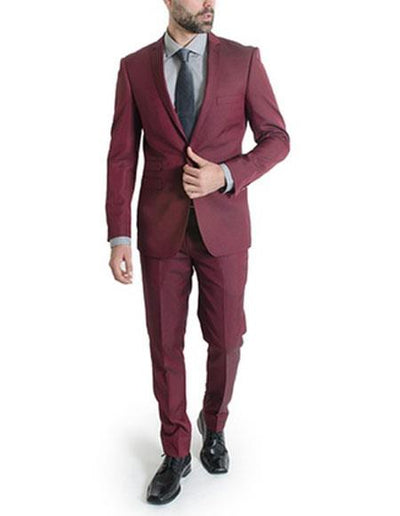 Men's Suit 1 Button Slim Fit Suits Burgundy ~ Wine ~ Maroon Suit - Single Button Suit