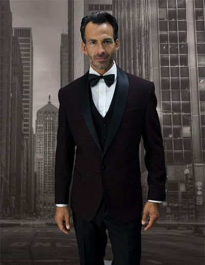 Men's Black Shawl Lapel Burgundy ~ Wine ~ Vested tuxedo Maroon Suit Burgundy Suit Burgundy Tuxedo