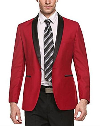 Alberto Nardoni Brand Men's 1 Button Red Shawl Lapel Stylish Casual Slim Fit Coat Cheap Priced Blazer Jacket For Men