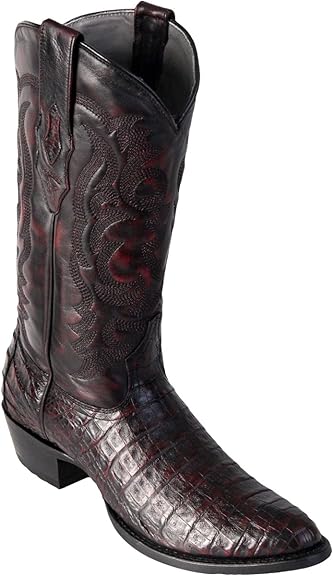 Original Black Caiman Belly Skin Round Toe Boot