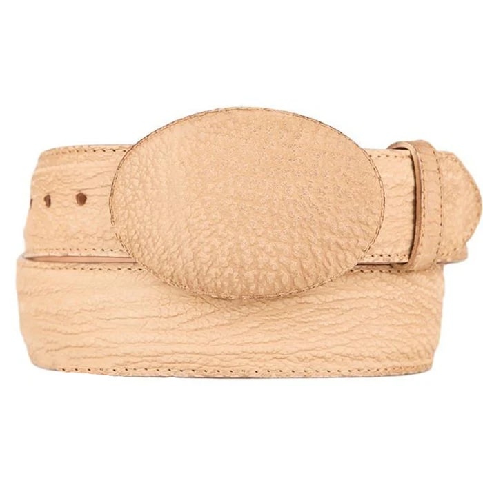 Men's Western Genuine Rustic Brown Shark Belts