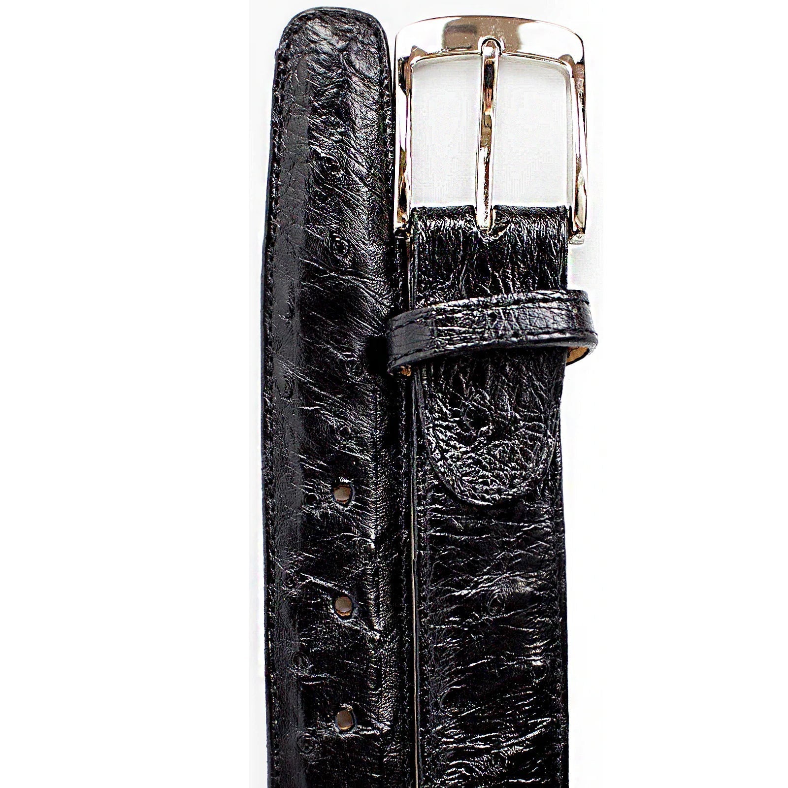 Belvedere Genuine Ostrich Quill Dress Belt Black