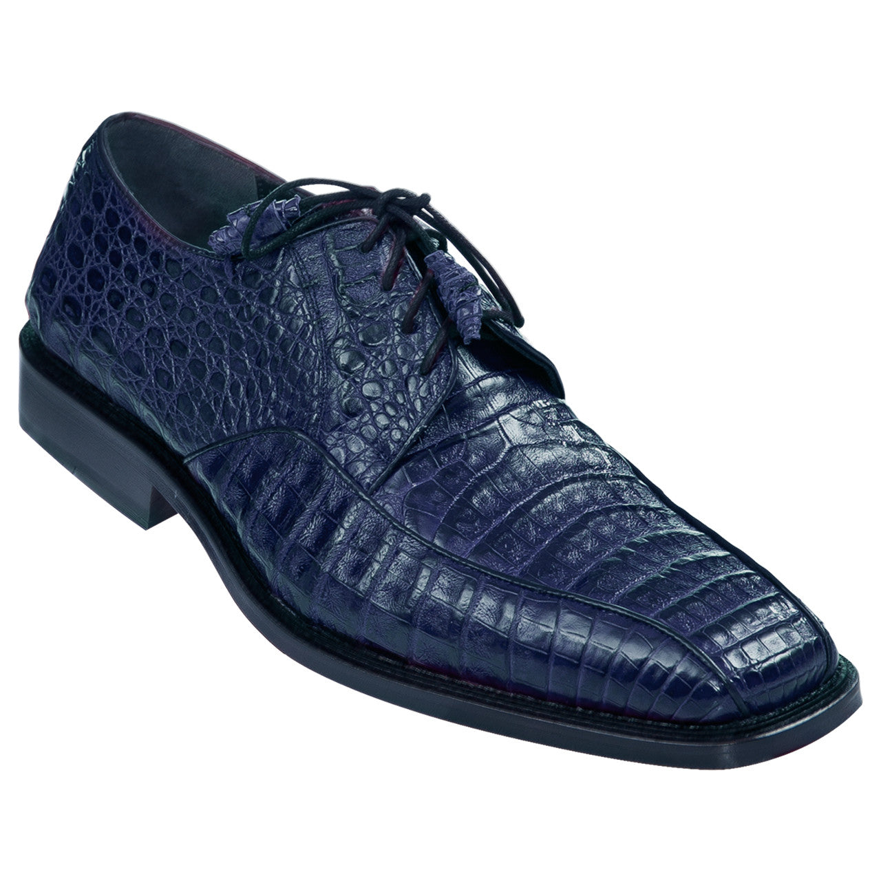 Oxford Blue Caiman Crocodile Leather Oxfords