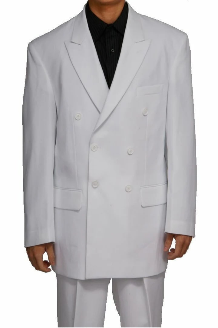 Classic White Double Breasted Wedding Suit
