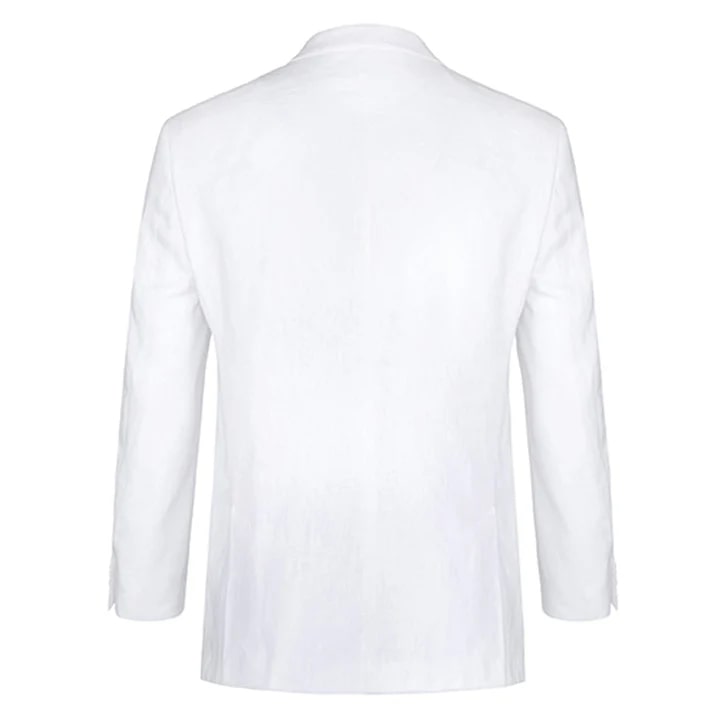 Classic White Linen Groom Suit
