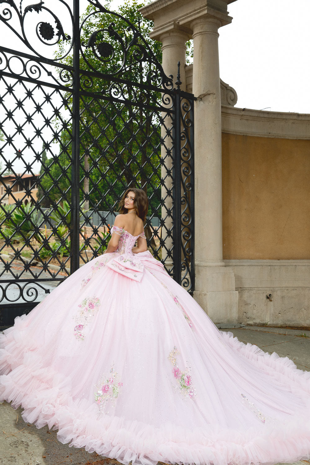 Off Shoulder Ruffled Ball Gown by Bella Princess PQ1095