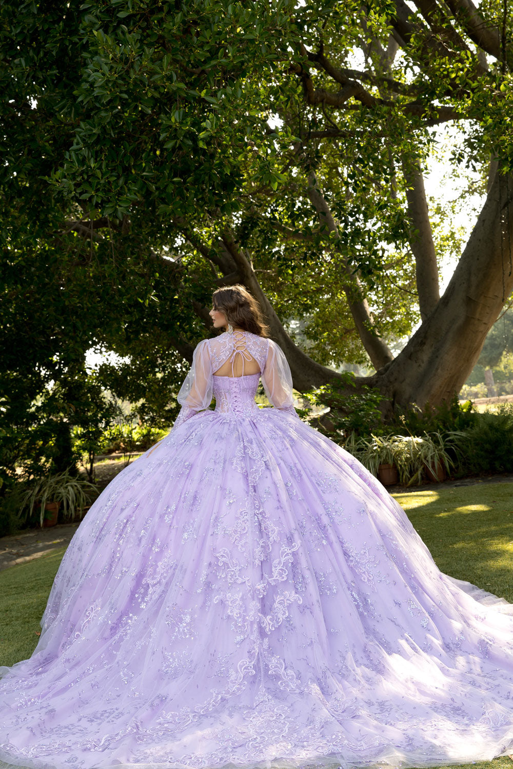 Strapless Puff Sleeve Ball Gown by Petite Adele PQ1097