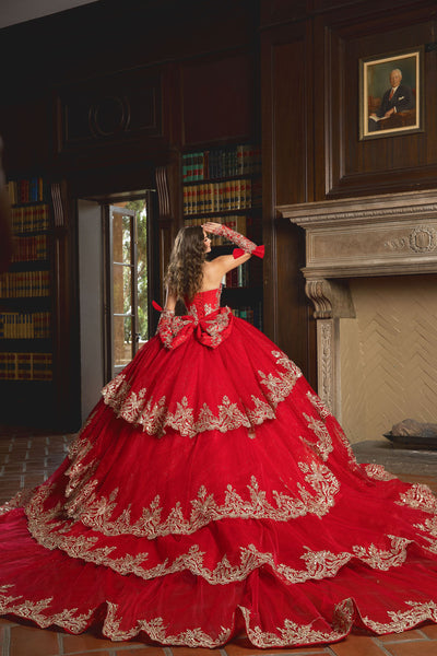 Strapless Tiered Ball Gown by Bella Princess PQ1099