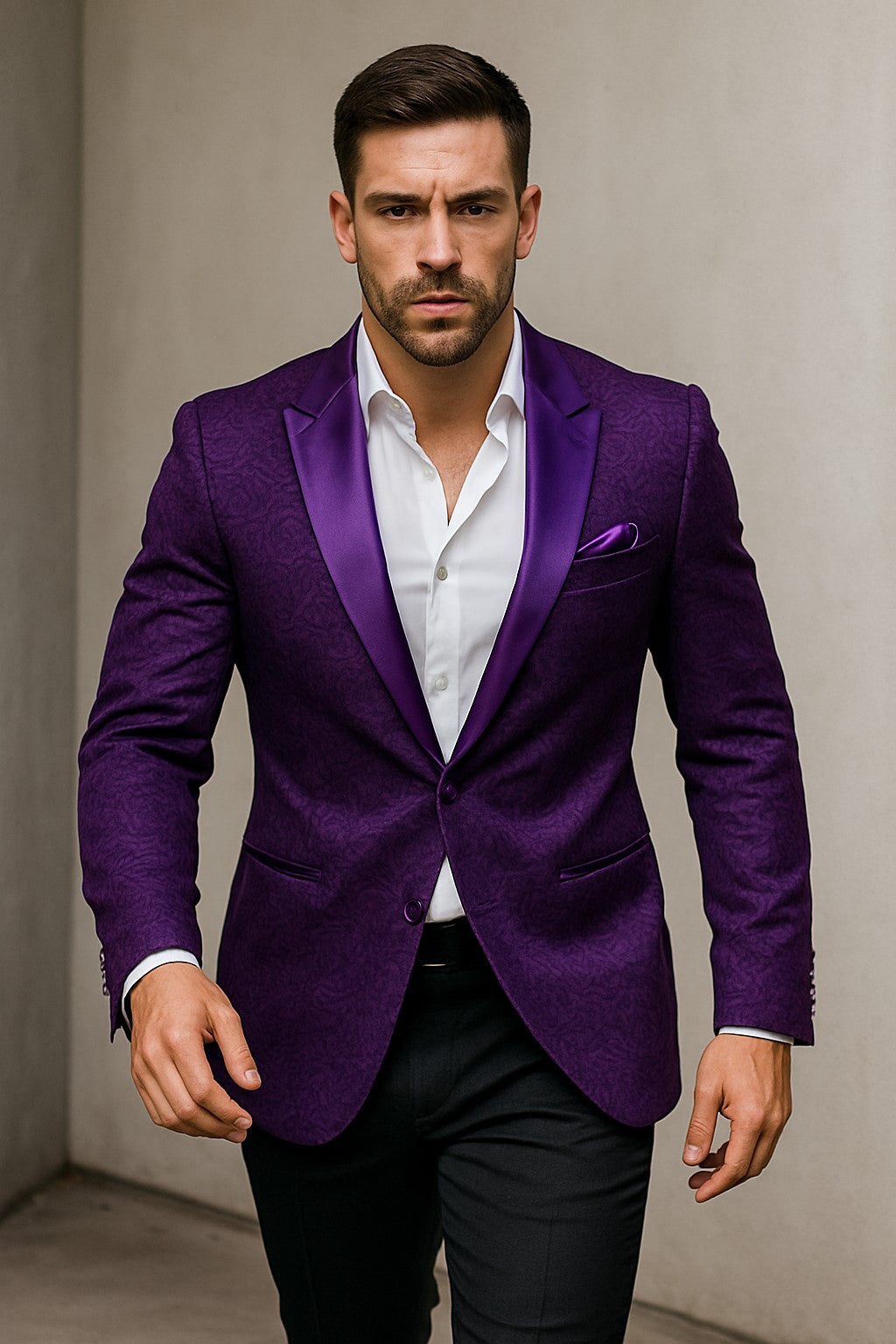 Paisley Blazer - Floral Tuxedo - Wedding Jacket - Midnight Plum