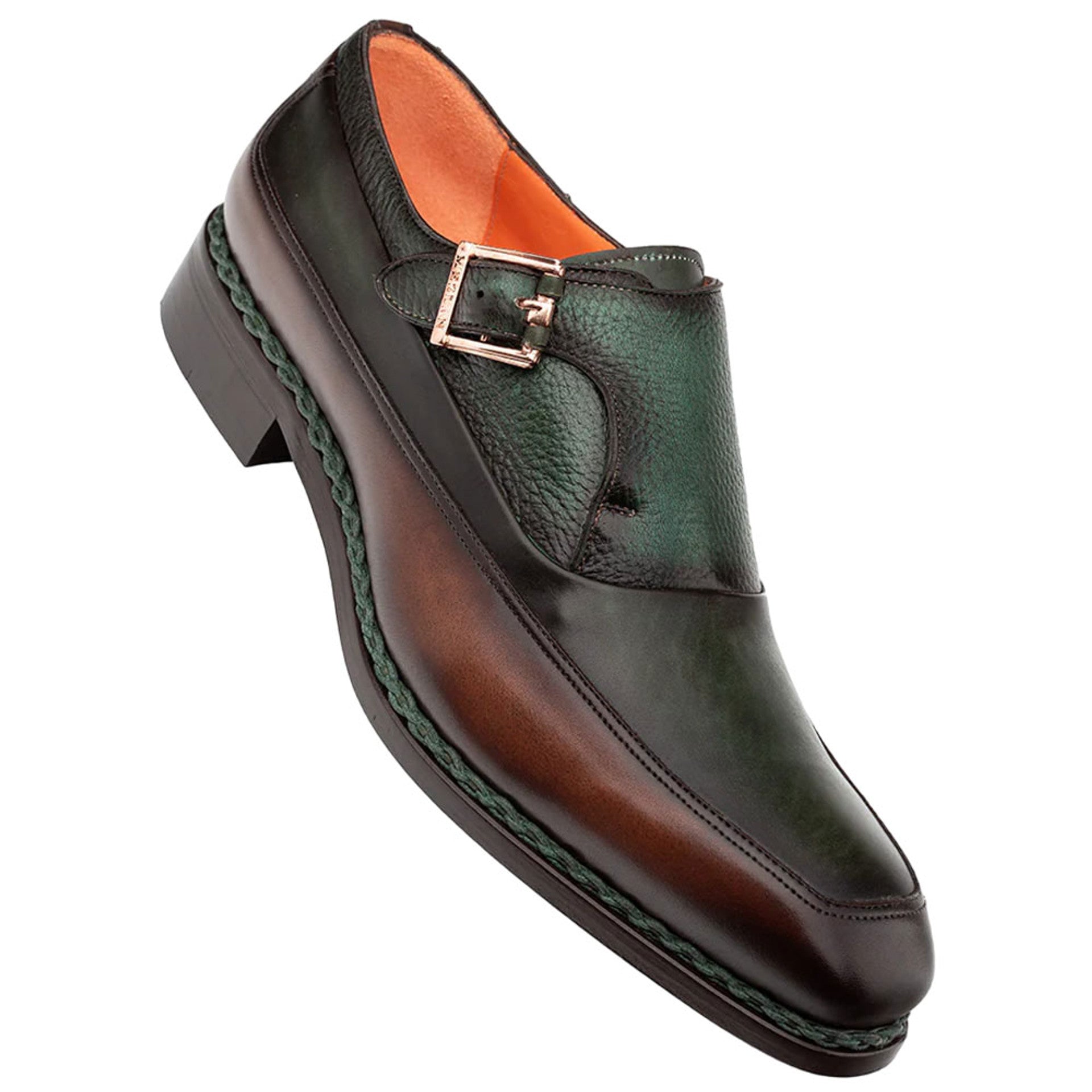 Mezlan Artesano Two-Toned Monk Strap Shoes