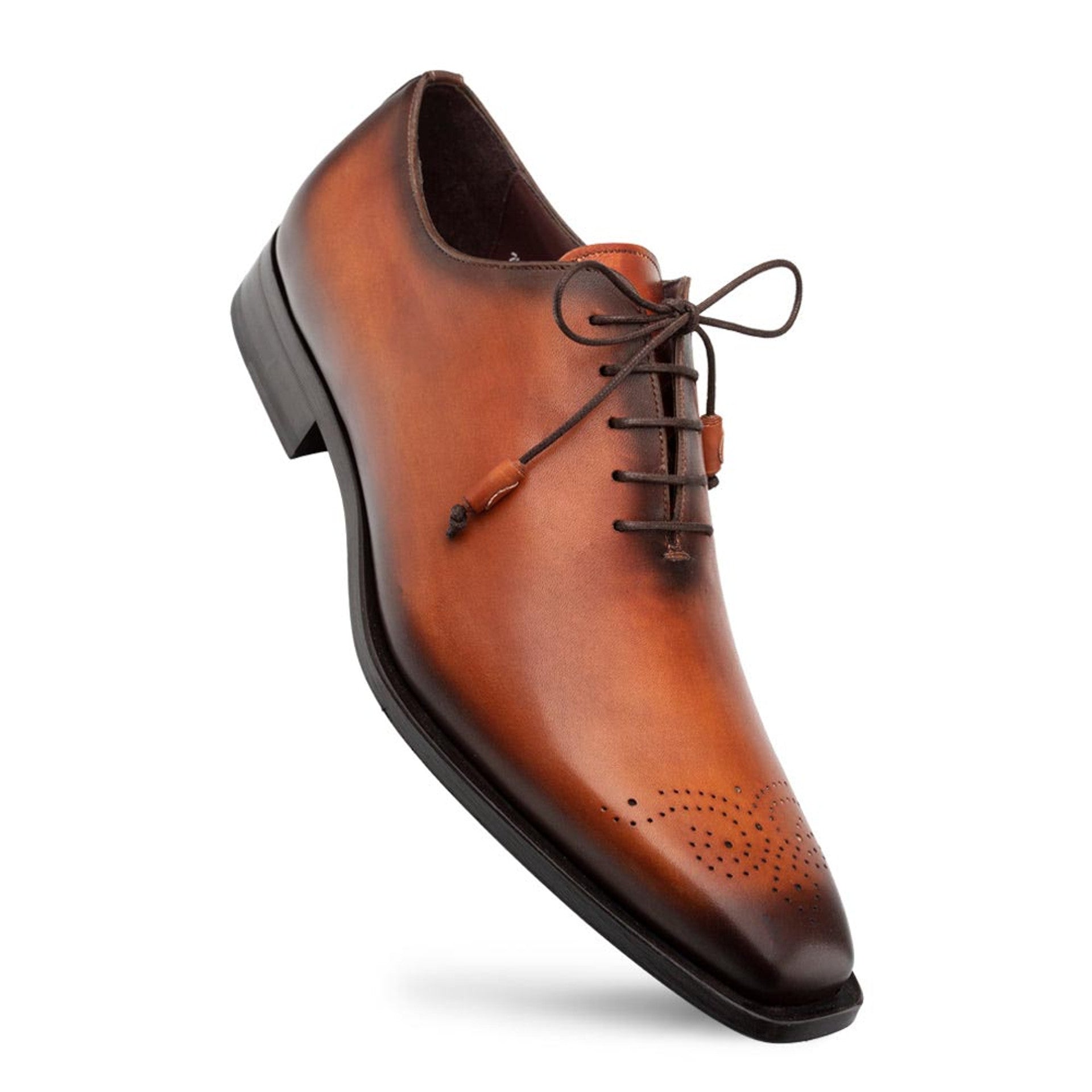 Mezlan Cupula Patina Oxford Tan Leather Shoes